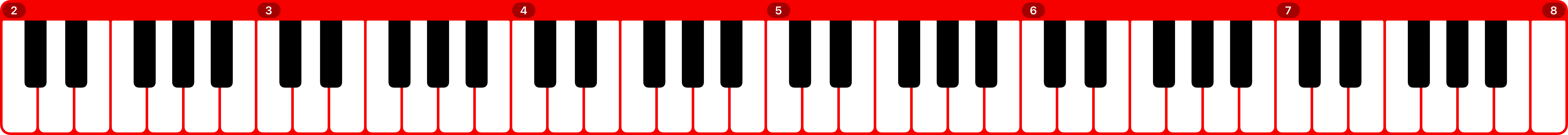 I Love a Piano interface showing multiple piano keyboards