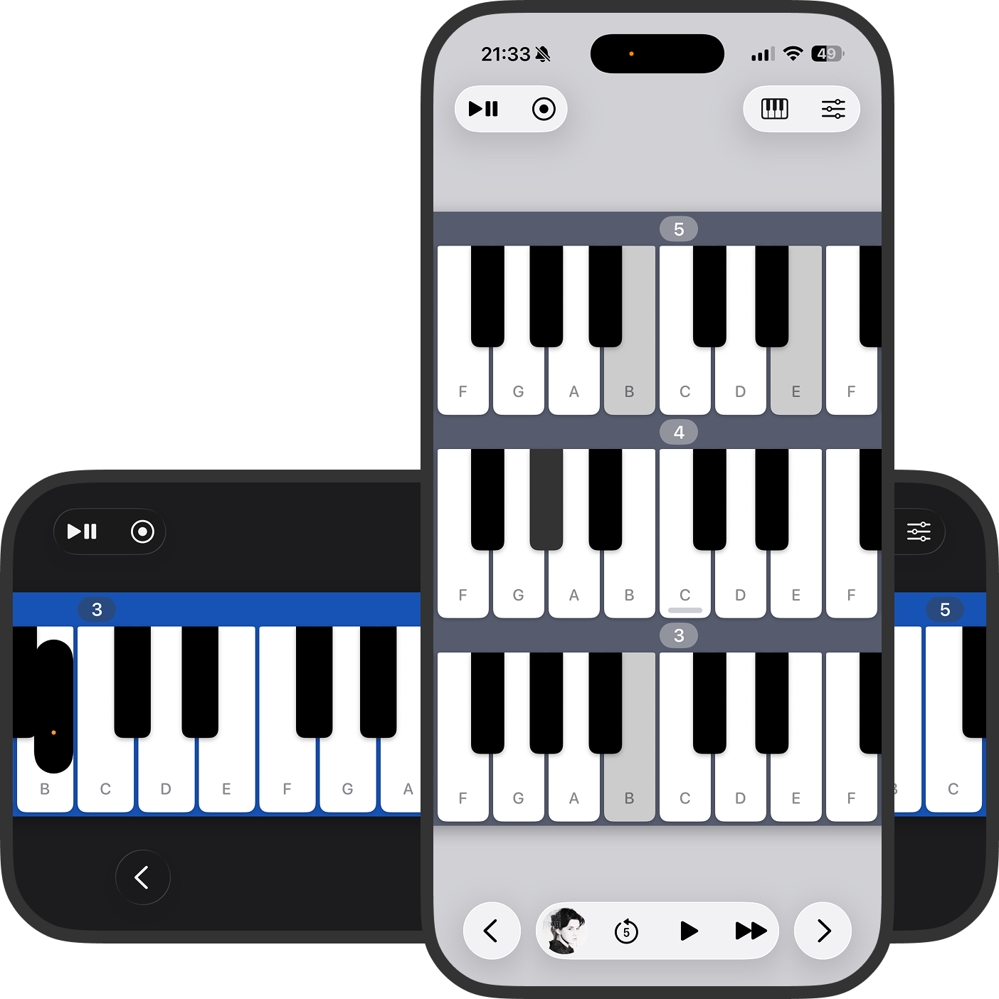 I Love a Piano on multiple iPhones